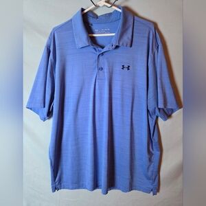 Under Armour HeatGear Mens Blue Stretch Golf Polo Shirt - Size 2XL